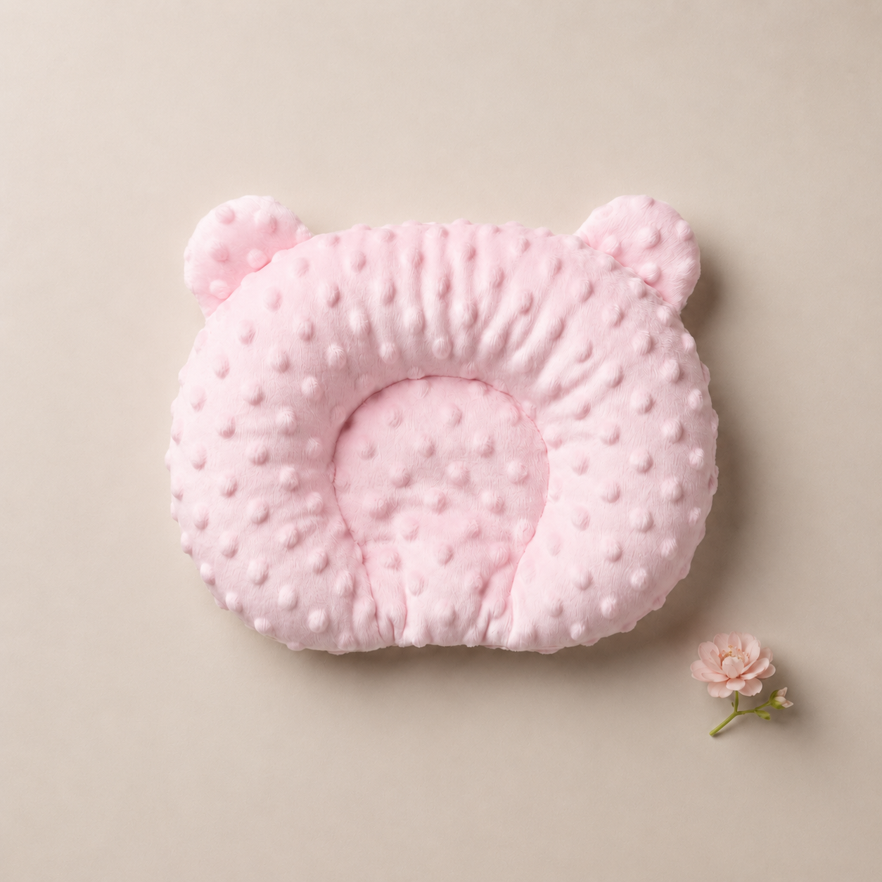 Dotted Comfort Baby Pillow – Blossom Pink