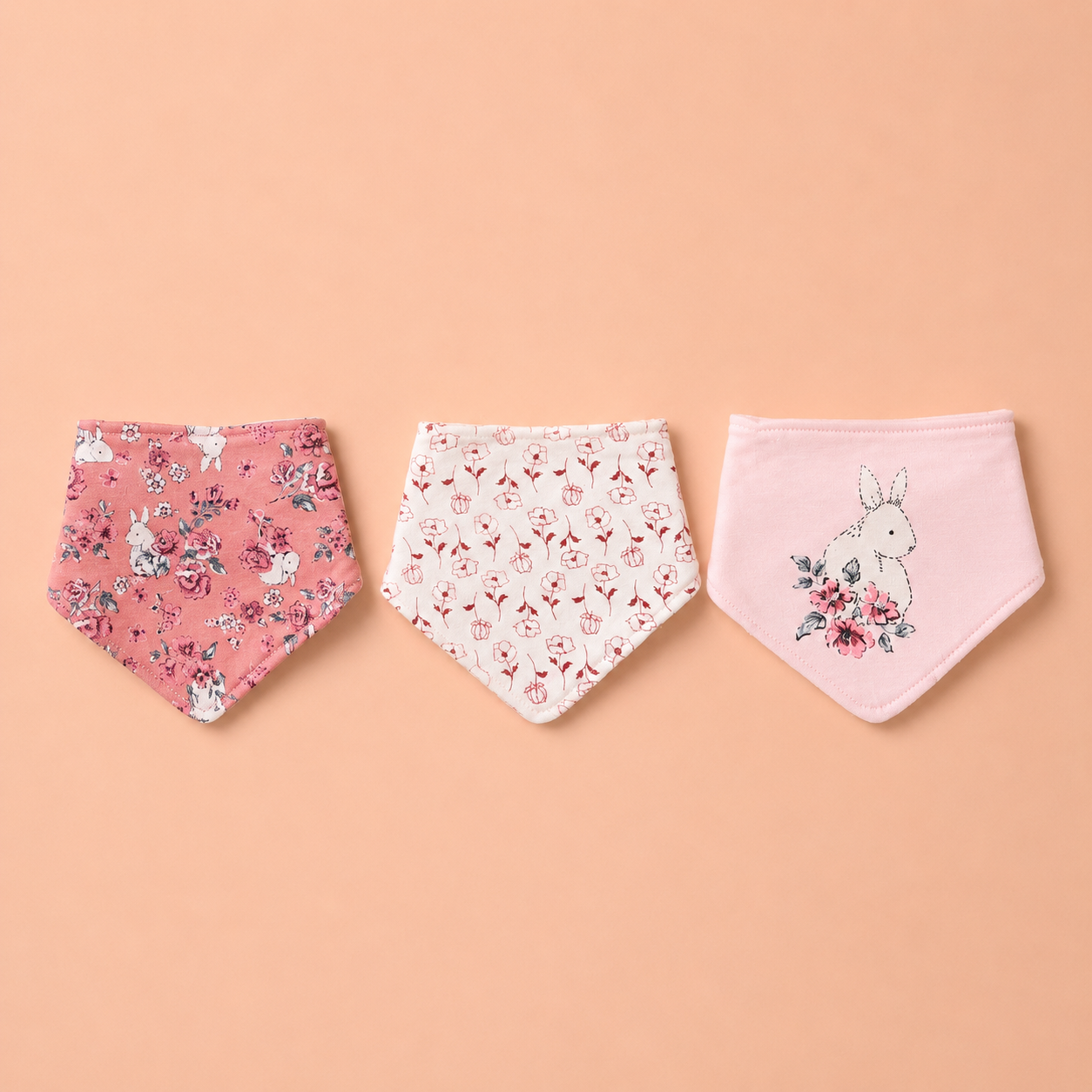 Floral Bunny Bib, Headband & Socks - 5 Piece Set