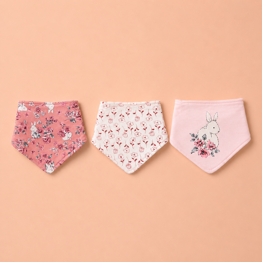 Floral Bunny Bib, Headband & Socks - 5 Piece Set
