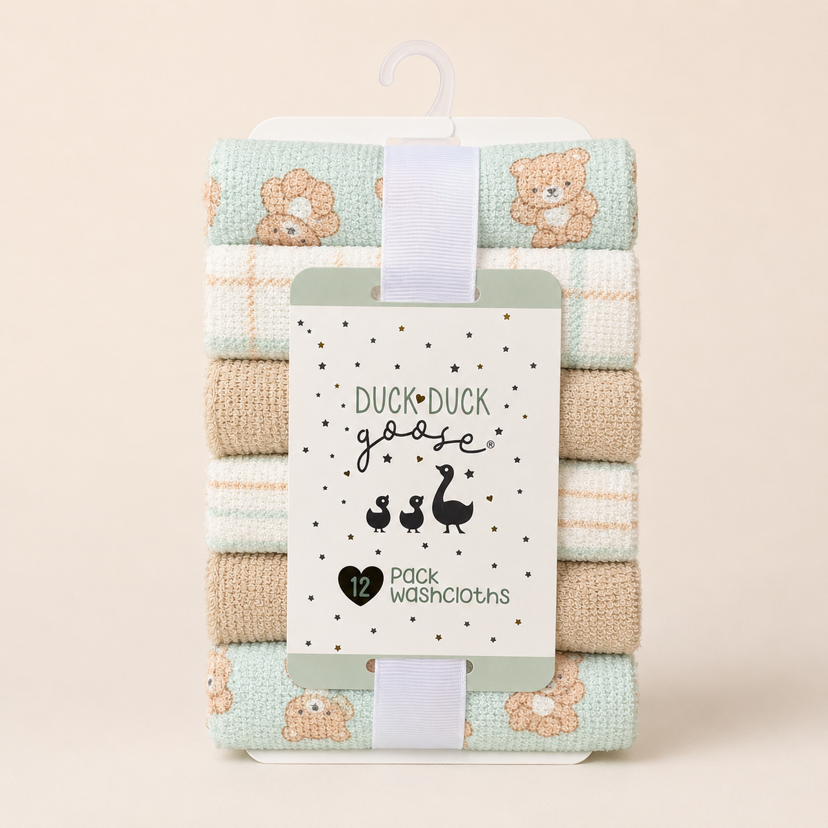 Mint Meadow Baby Washcloths – Pack of 12