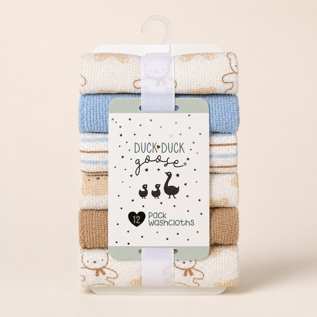 Azure Meadow Baby Washcloths – Pack of 12