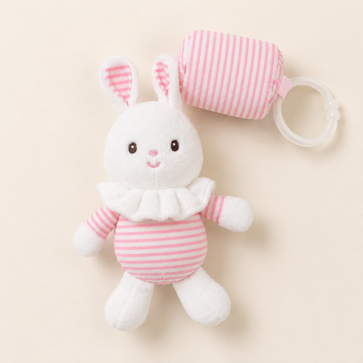 Cherished Bunny Plush Rattle Toy