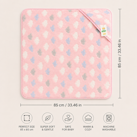 Cloud Soft Hooded Baby Blanket Wrap - Petal Pink