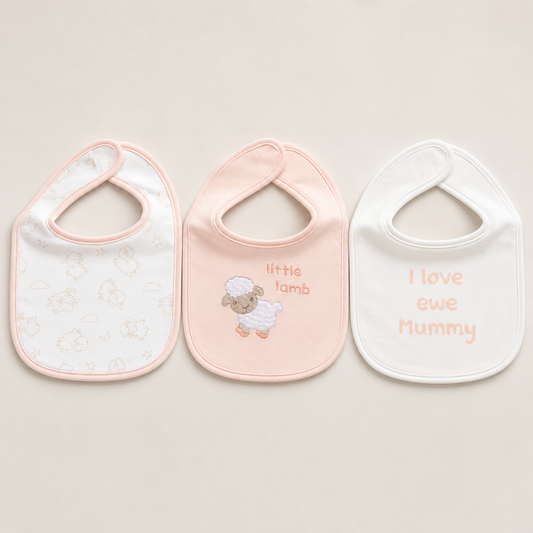 Little Lamb Ultra Soft Baby Bibs – Pack of 3