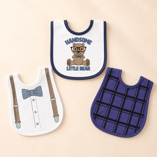 Handsome Bear Bibs – Pack of 3