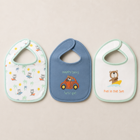Happy Days Ultra Soft Baby Bibs – Pack of 3