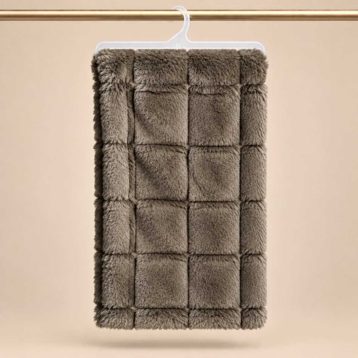 Olive Haze Mosaic Faux Fur Blanket