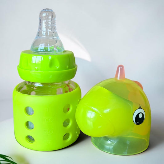 Fish Dino Glass Baby Feeding Bottle - 2oz / 60ml