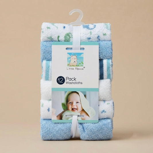 Blue Breeze Baby Washcloths – Pack of 12