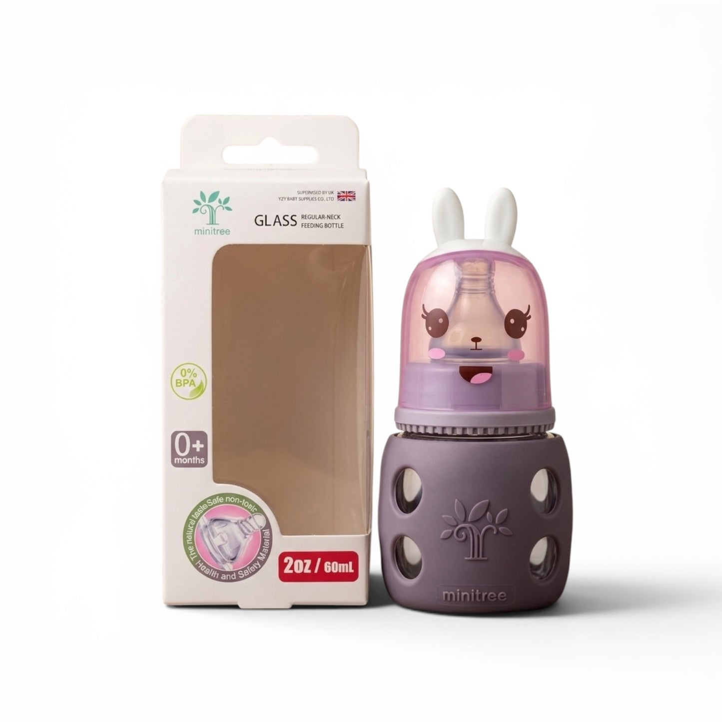 Minitree Glass Baby Feeding Bottle - 2oz / 60ml