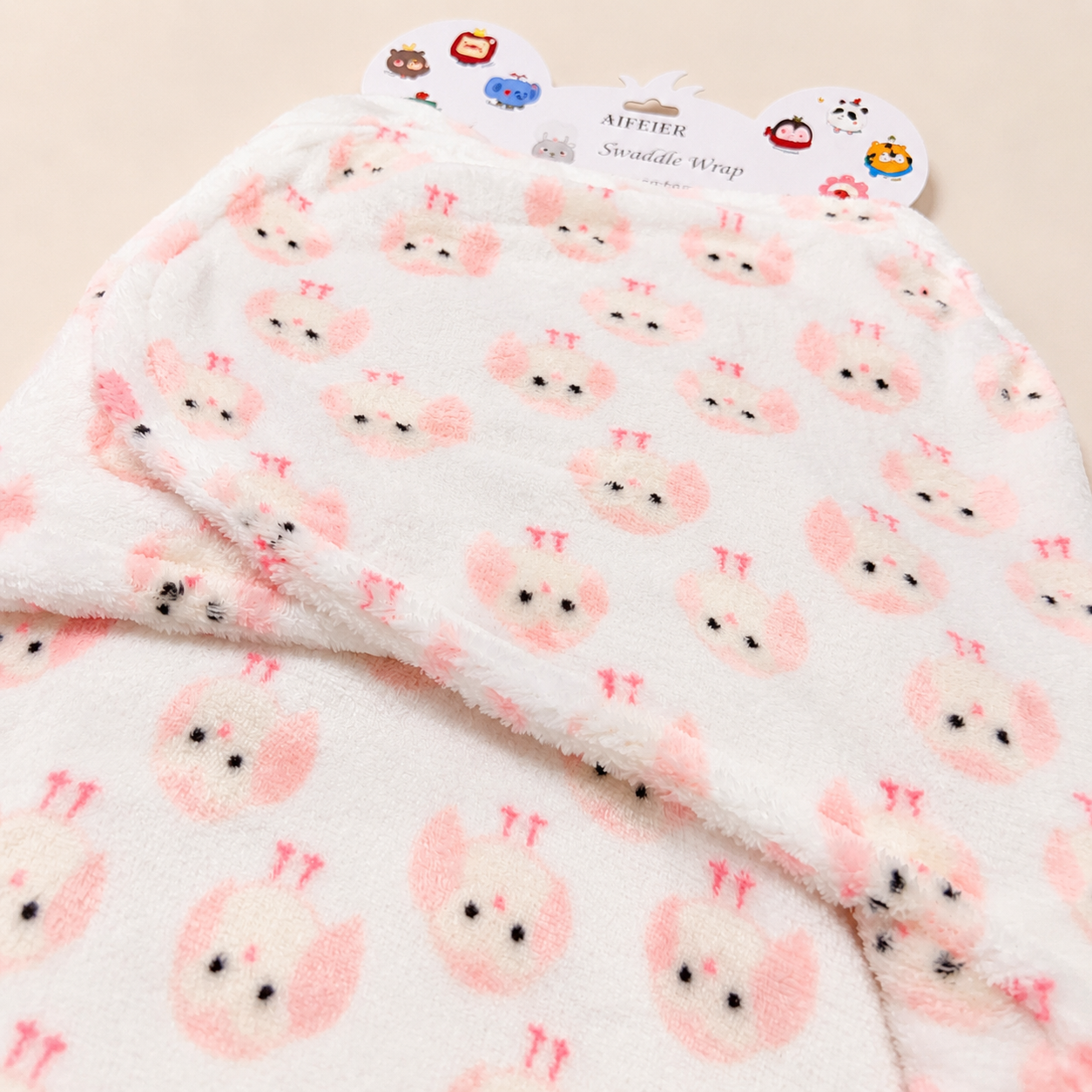 Pink Bird Soft Fleece Baby Swaddle