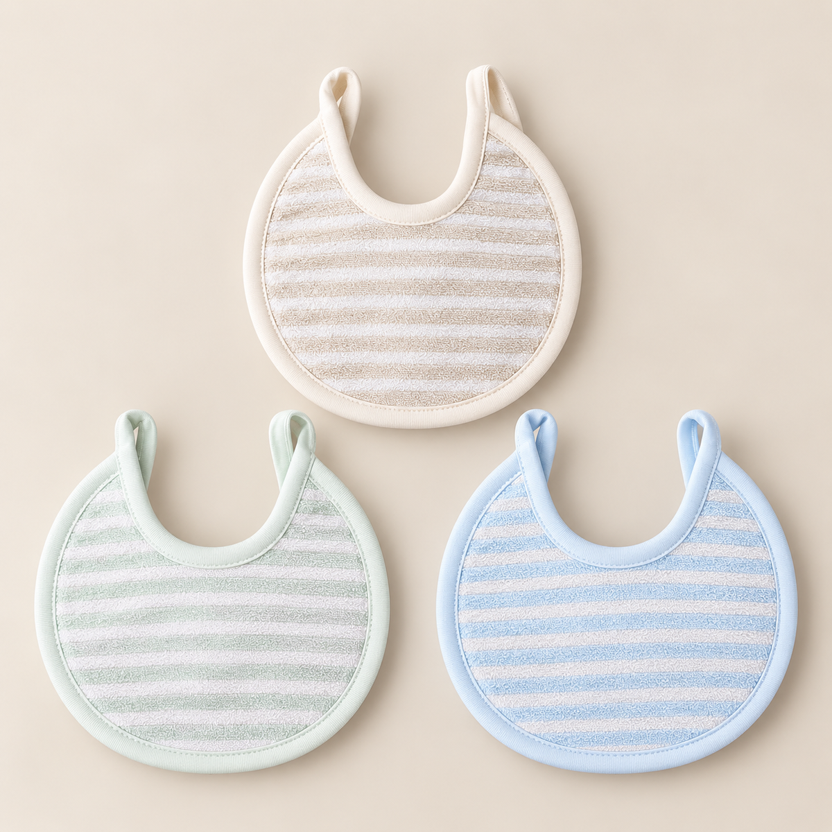 Pastel Stripes Infant Bibs – Pack of 3