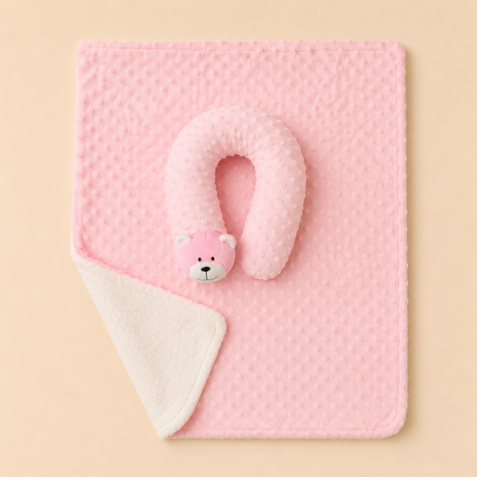 Blush Bear Snuggle Set – Blanket & Pillow