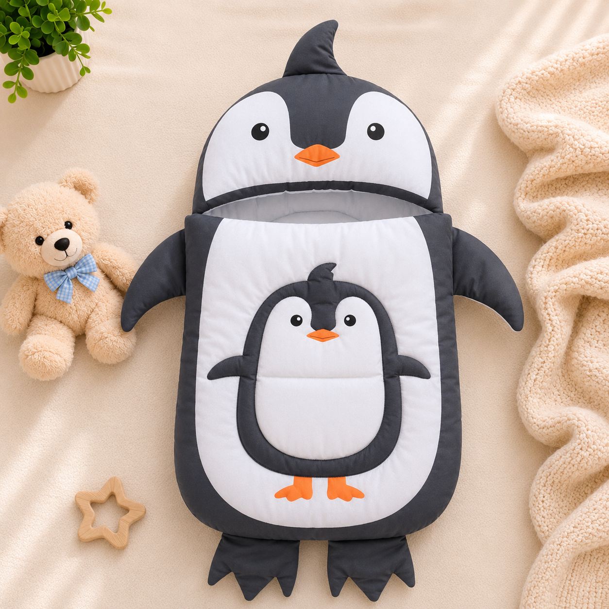 Polar Penguin Baby Carry Nest with Pillow