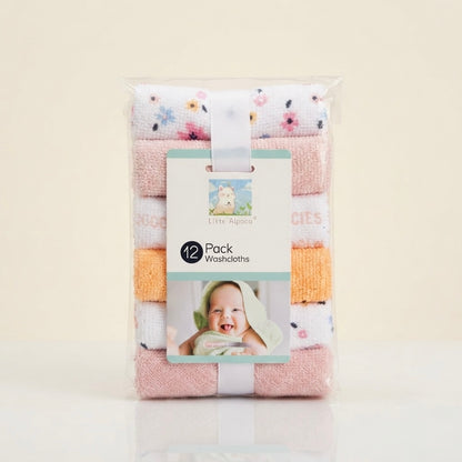Blush Bloom Baby Washcloths – Pack of 12
