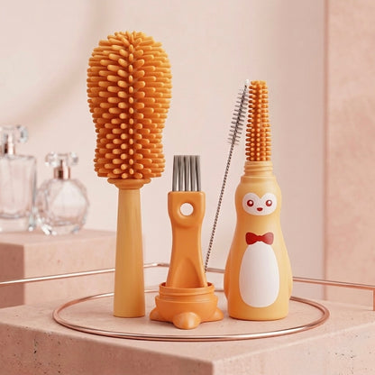 4-in-1 Silicone Feeding Bottle Brush Set