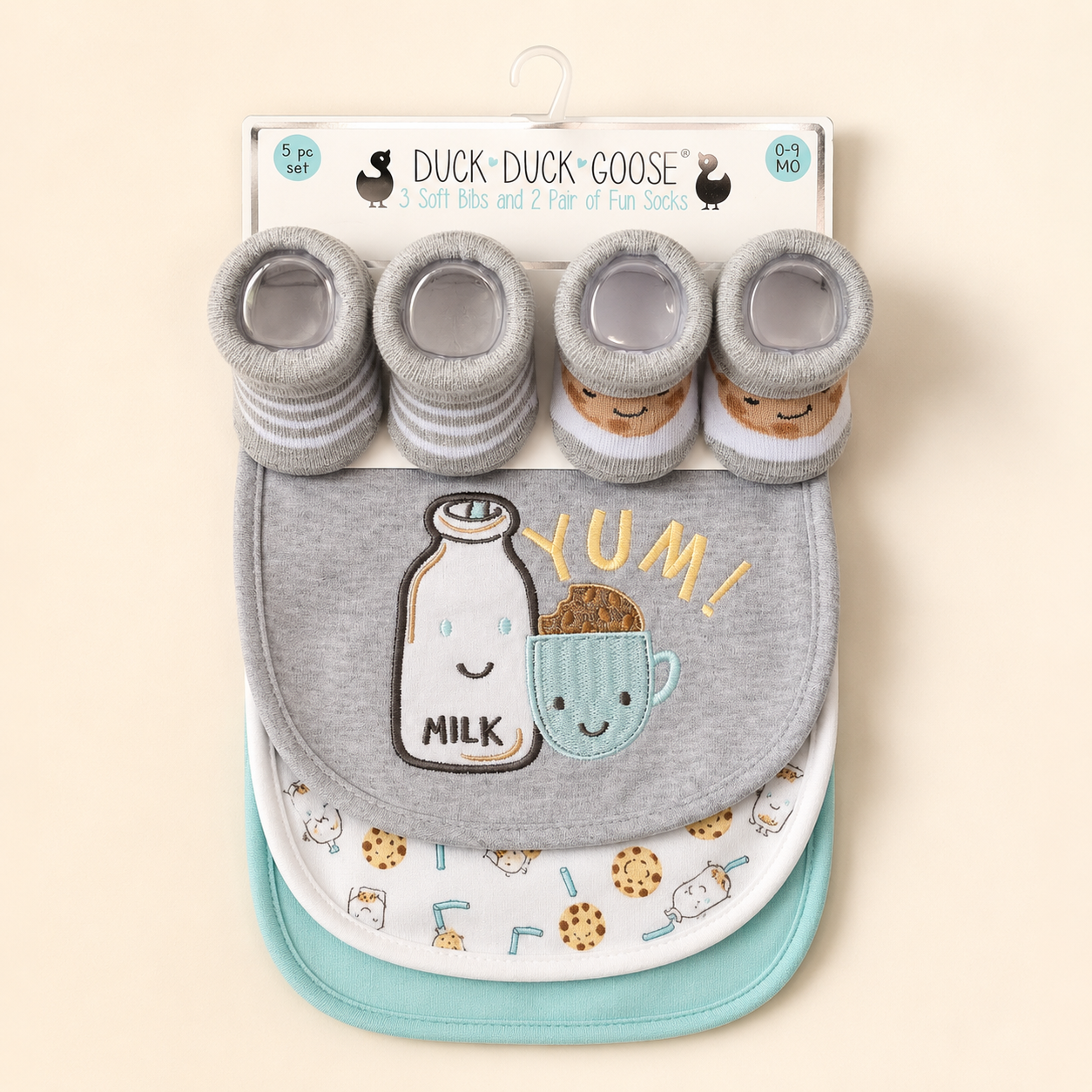 Yummy Treats Bibs & Socks - 5 Piece Set
