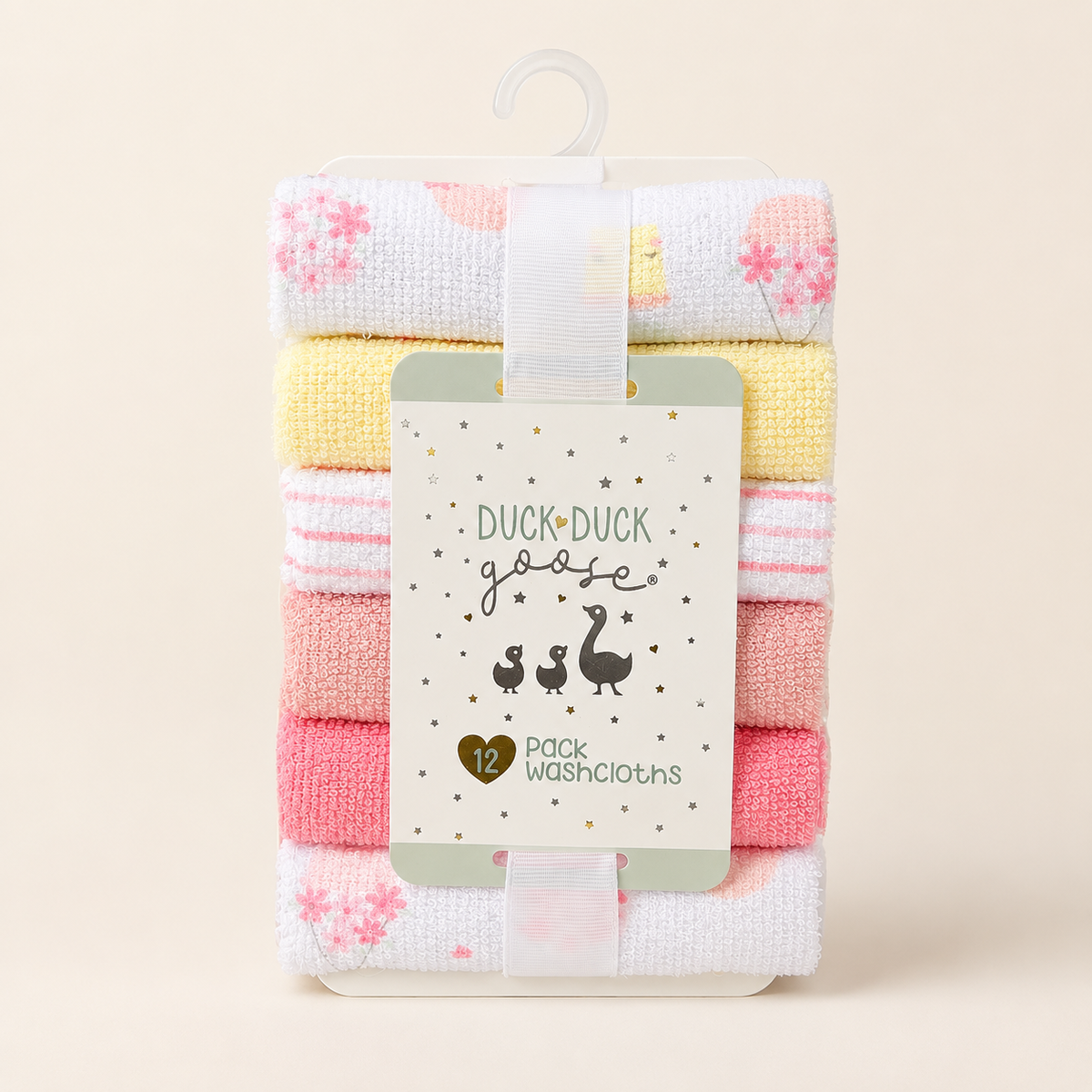 Blossom Glow Baby Washcloths – Pack of 12