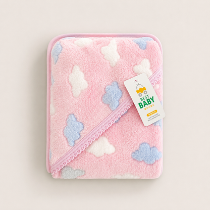 Cloud Soft Hooded Baby Blanket Wrap - Petal Pink