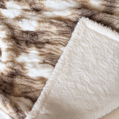Alpine Lynx Feather-Soft Faux Fur Blanket
