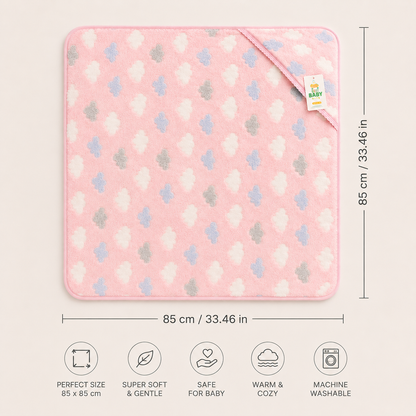 Cloud Soft Hooded Baby Blanket Wrap - Petal Pink