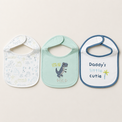 Dino Adventure Ultra Soft Baby Bibs – Pack of 3