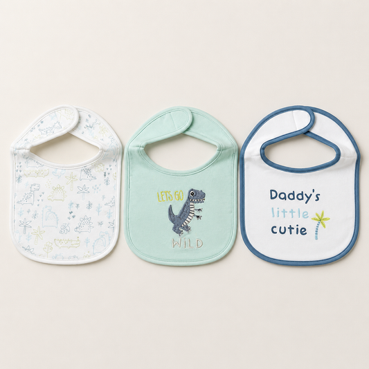 Dino Adventure Ultra Soft Baby Bibs – Pack of 3