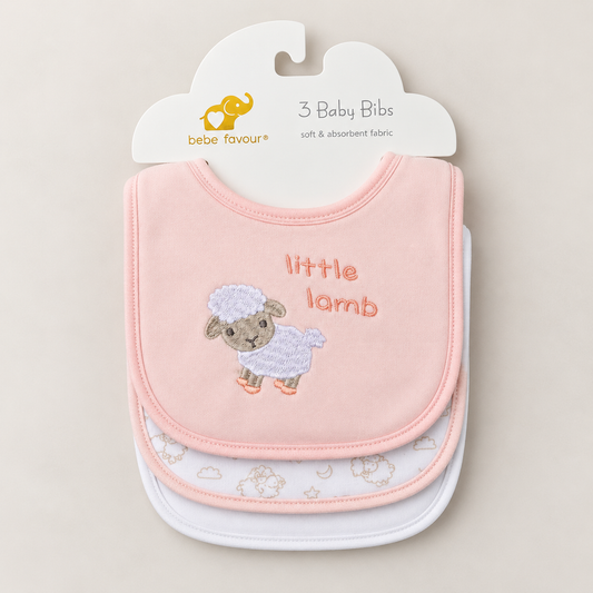 Little Lamb Ultra Soft Baby Bibs – Pack of 3