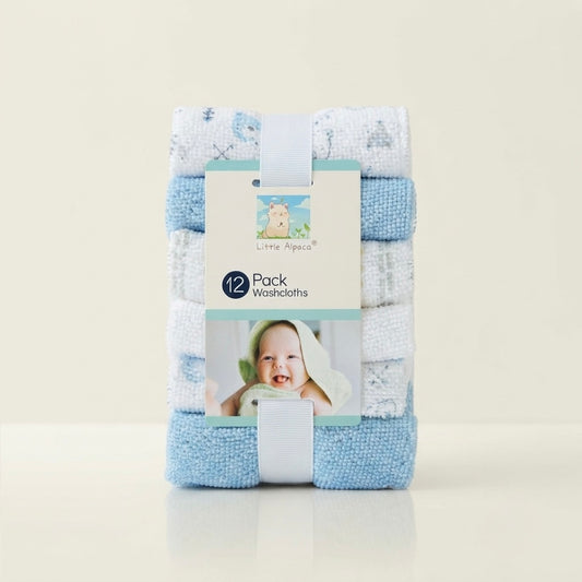 Blue Breeze Baby Washcloths – Pack of 12