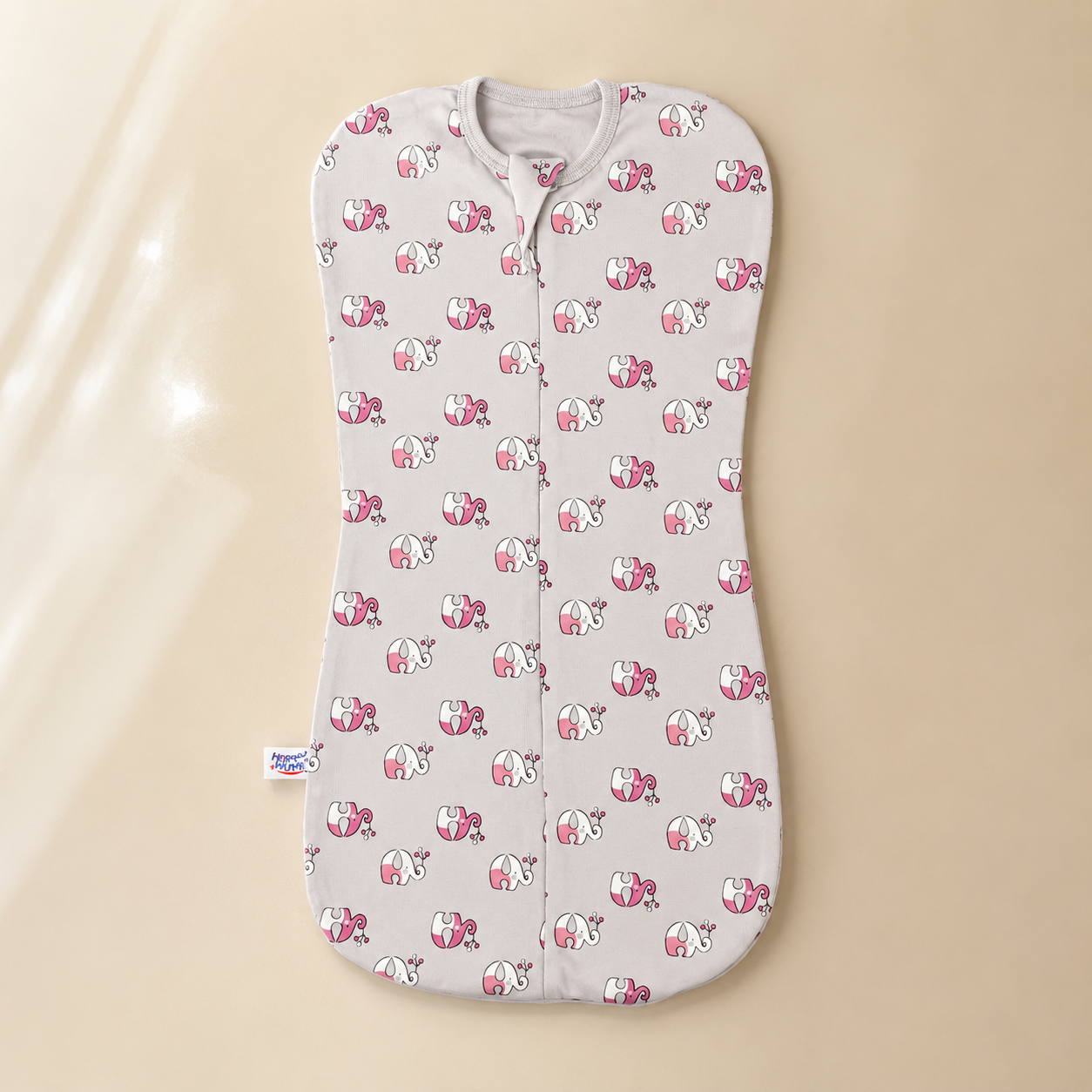 Sweet Elephant Cotton Zip Swaddle