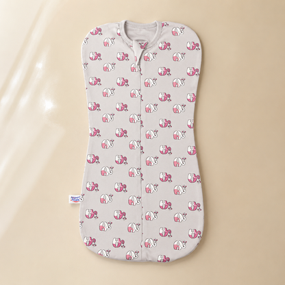 Sweet Elephant Cotton Zip Swaddle