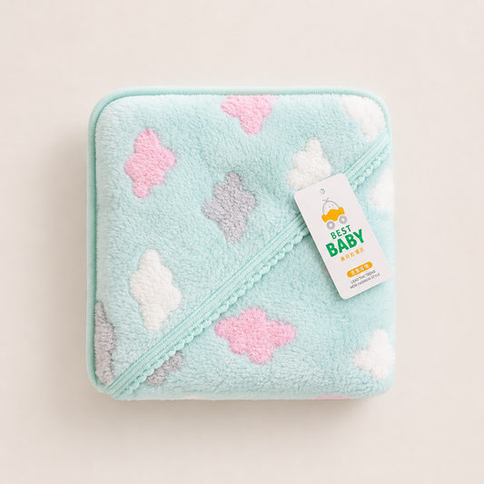 Cloud Soft Hooded Baby Blanket Wrap – Mint Mist
