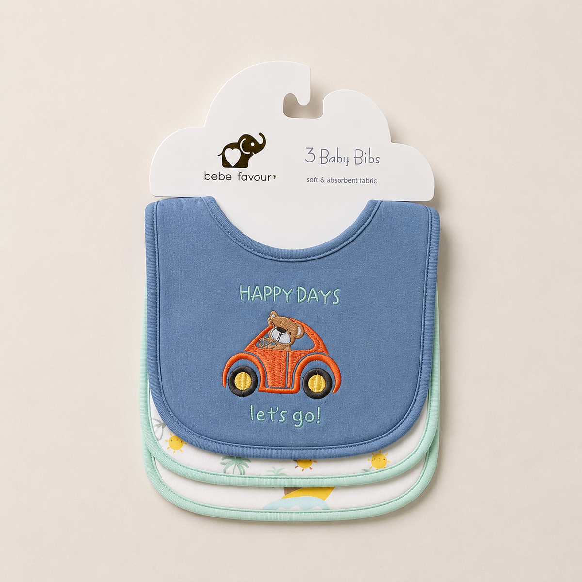 Happy Days Ultra Soft Baby Bibs – Pack of 3