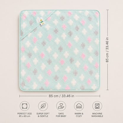 Cloud Soft Hooded Baby Blanket Wrap – Mint Mist