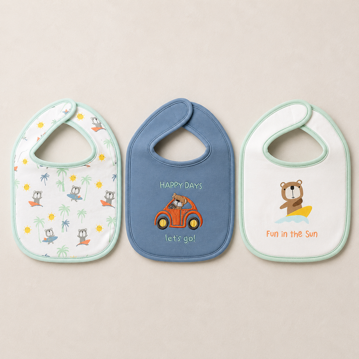 Happy Days Ultra Soft Baby Bibs – Pack of 3
