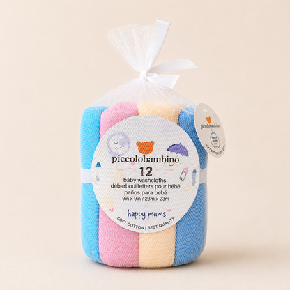 Soft Baby Washcloths – Pack of 12