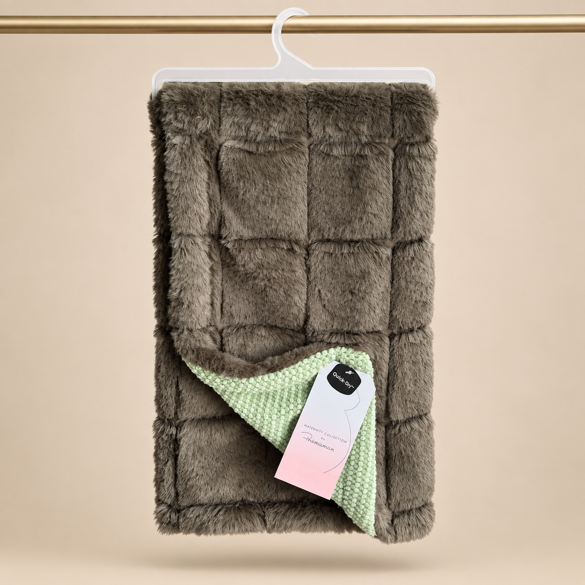Olive Haze Mosaic Faux Fur Blanket
