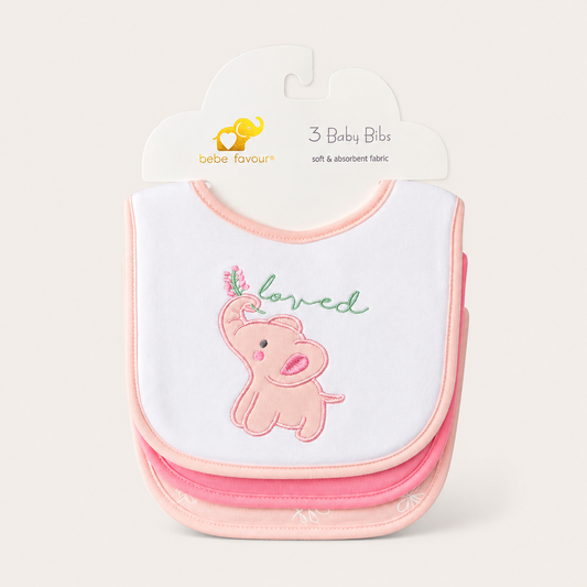 Elephant Bliss Ultra Soft Baby Bibs – Pack of 3