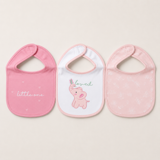Elephant Bliss Ultra Soft Baby Bibs – Pack of 3