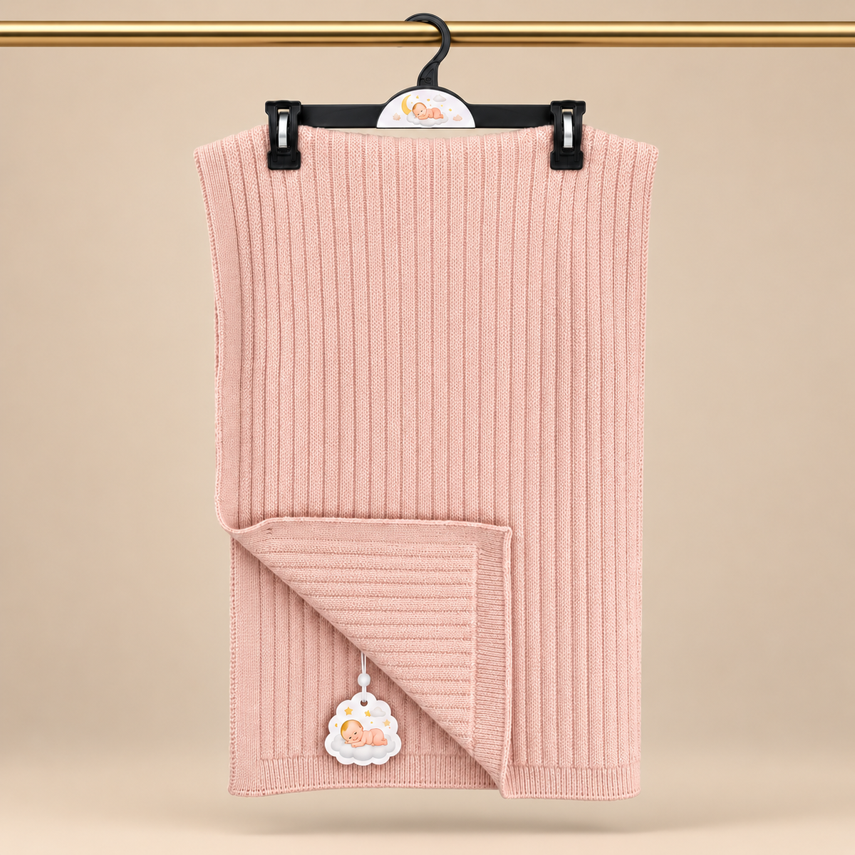 Classic Luxe Woolen Baby Shawl – Dusty Rose
