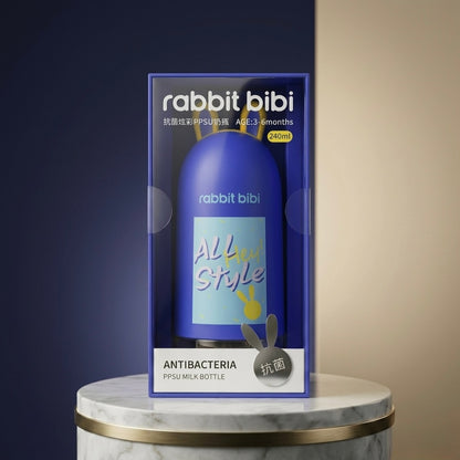 Rabbit Bibi Premium Antibacterial PPSU Feeding Bottle – 240ml