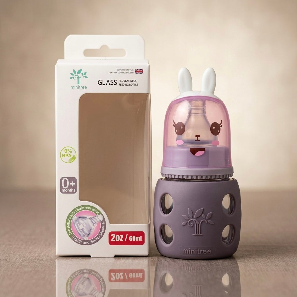 Minitree Glass Baby Feeding Bottle - 2oz / 60ml