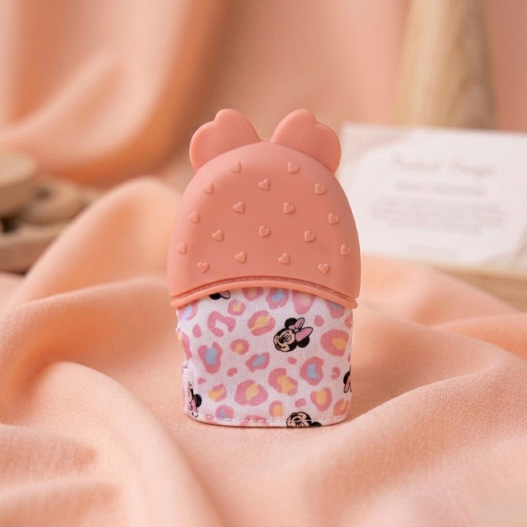 Artisanal Soft-Fabric Silicone Mitten Teether