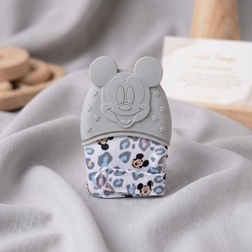 Artisanal Soft-Fabric Silicone Mitten Teether