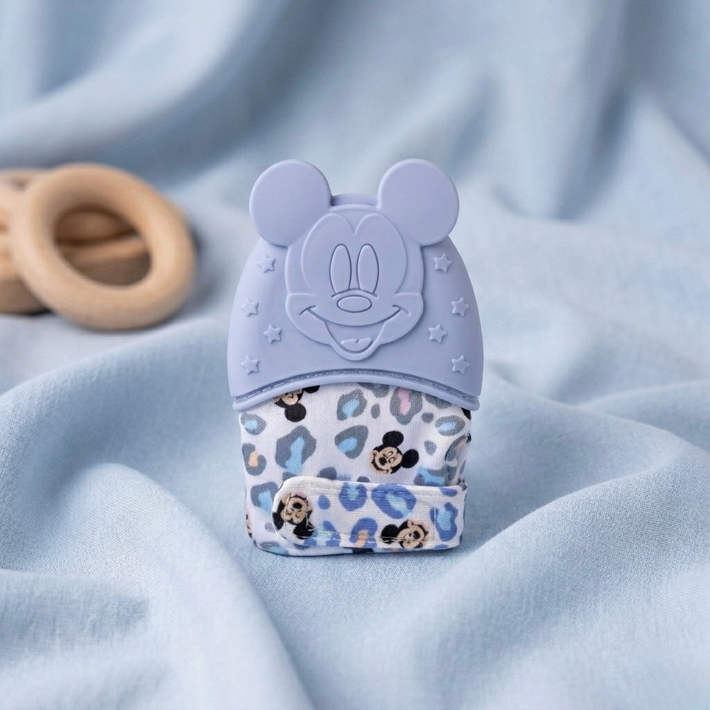 Artisanal Soft-Fabric Silicone Mitten Teether