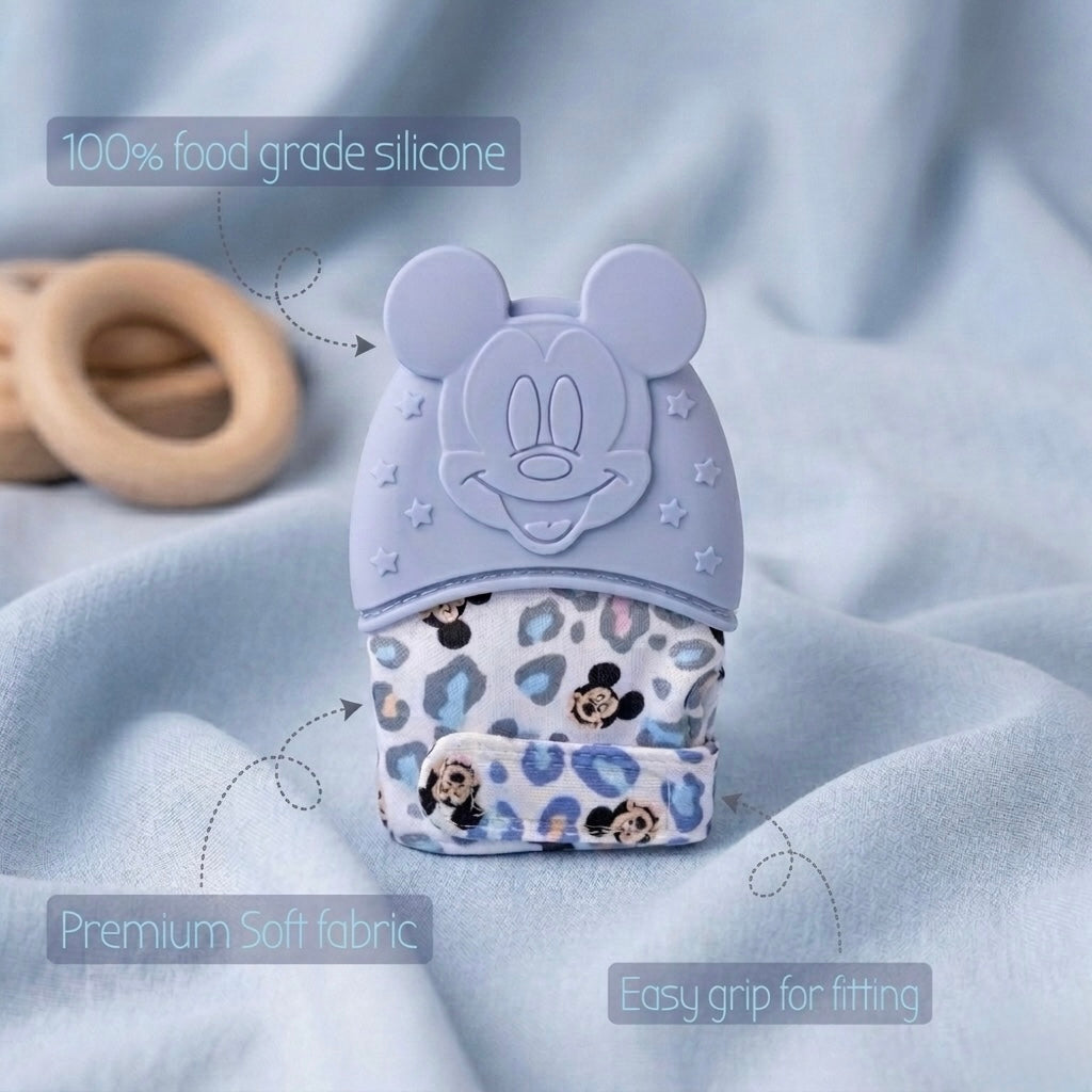 Artisanal Soft-Fabric Silicone Mitten Teether