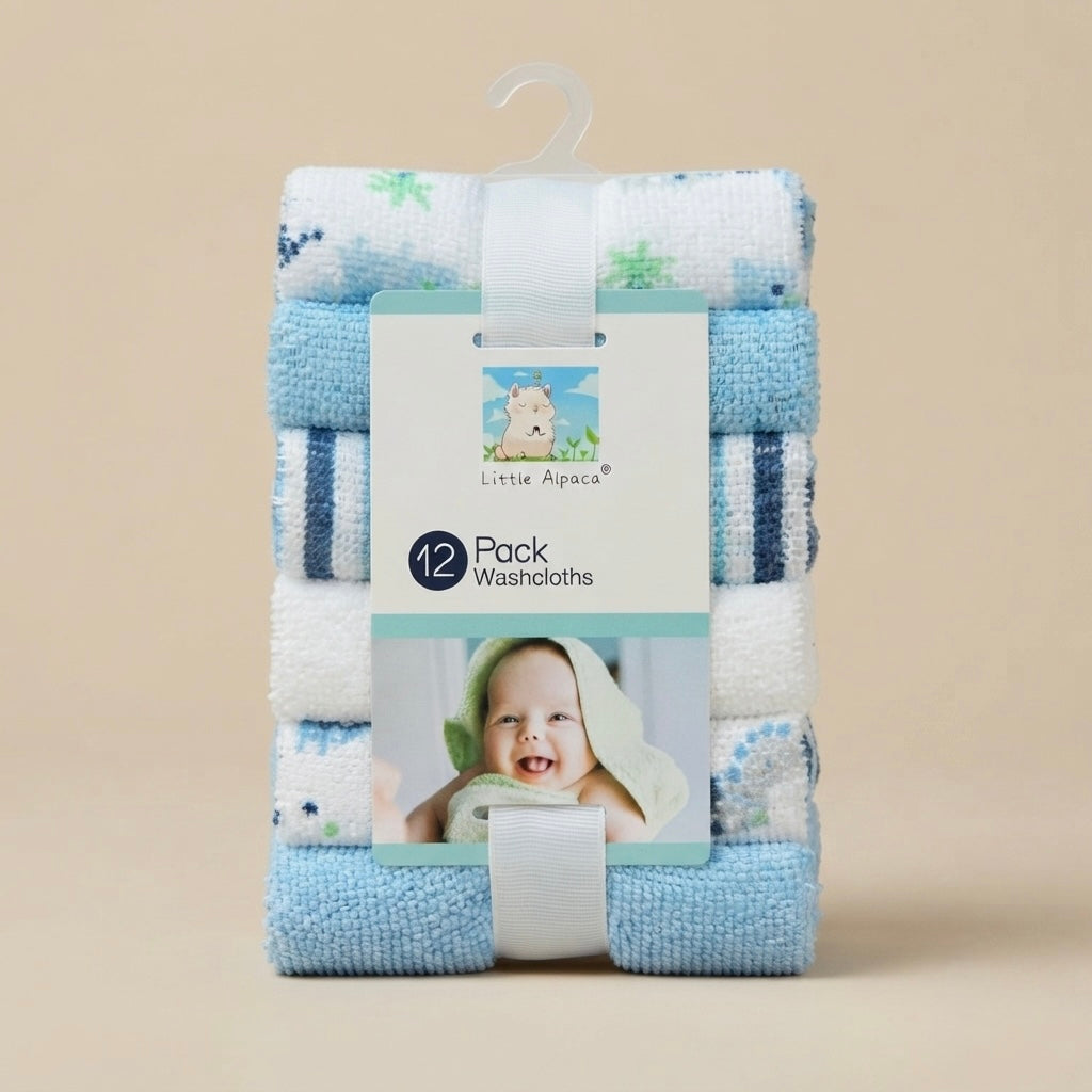 Blue Breeze Baby Washcloths – Pack of 12