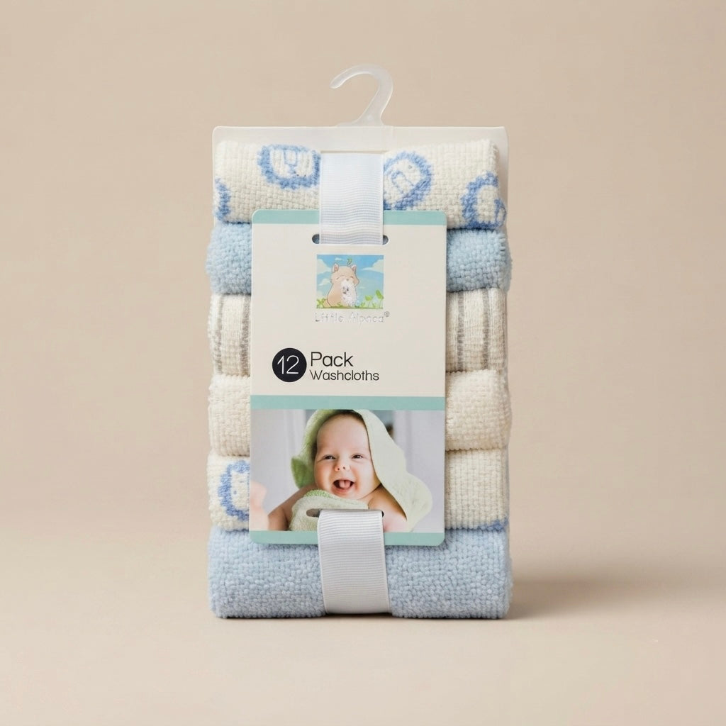 Blue Breeze Baby Washcloths – Pack of 12
