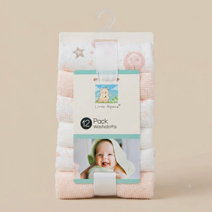 Blush Bloom Baby Washcloths – Pack of 12