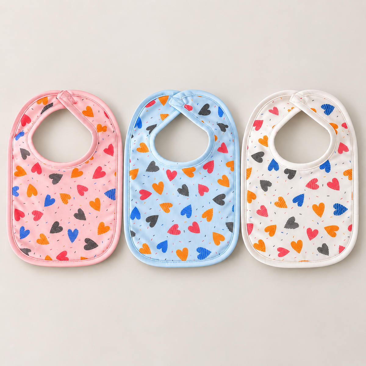 Happy Hearts Bibs – Pack of 3